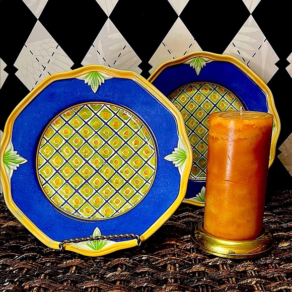 Pair of Pfaltzgraff Villa della Luna Luncheon Plates – Hand-Painted - Picture 2 of 8